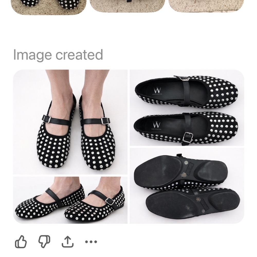 Worthington Black Mary Jane Flats with White Polka Dots